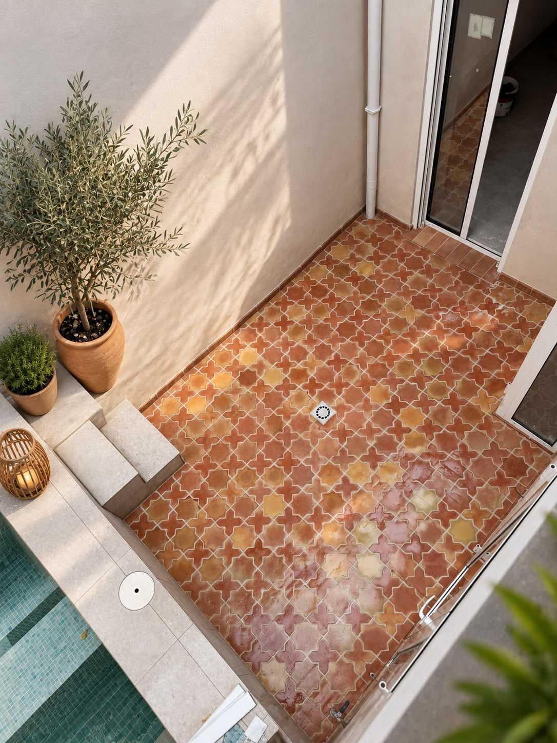 Patios y piscina