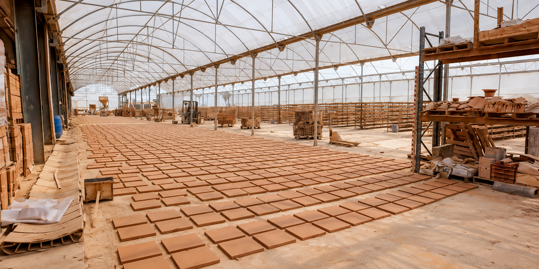 Fabricación artesanal de baldosas de barro cocido